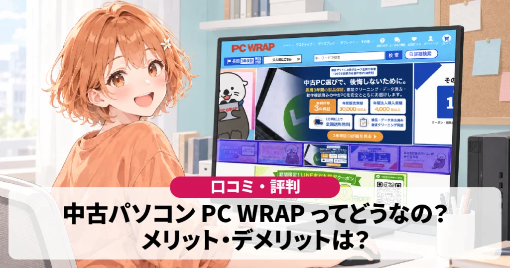 【口コミ・評判】PC WRAPの中古パソコンってどうなの？メリット・デメリットは？