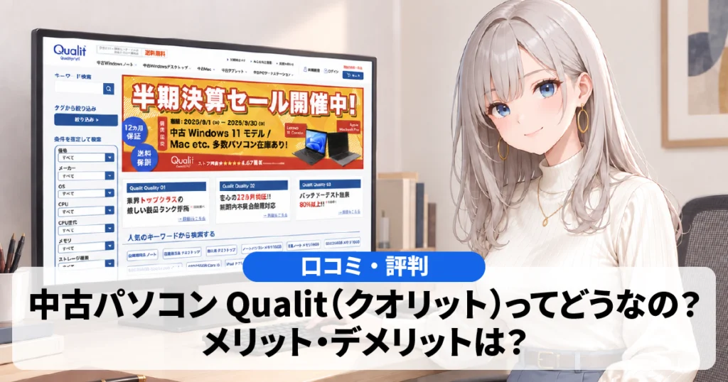 【口コミ・評判】Qualitの中古パソコンってどうなの？メリット・デメリットは？