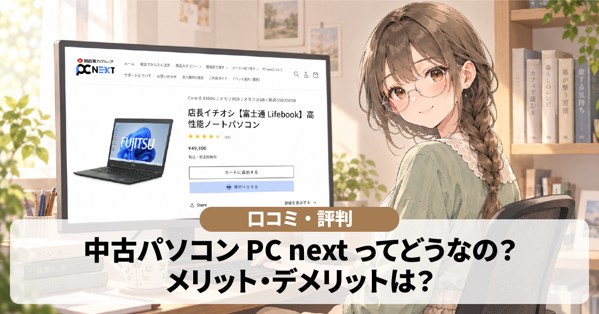 【口コミ・評判】PC nextの中古パソコンってどうなの?メリット・デメリットは?