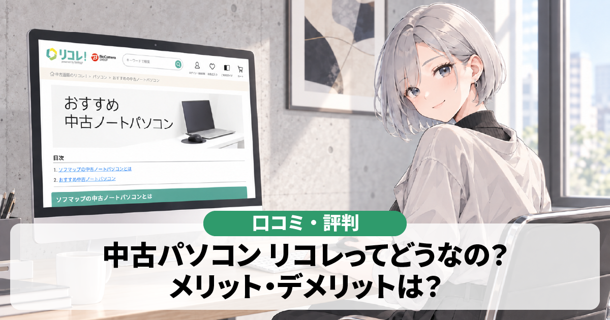 【評判・口コミ】リコレ!の中古パソコンってどうなの?ソフマップ直営で安心できる?メリット・デメリットを正直に解説