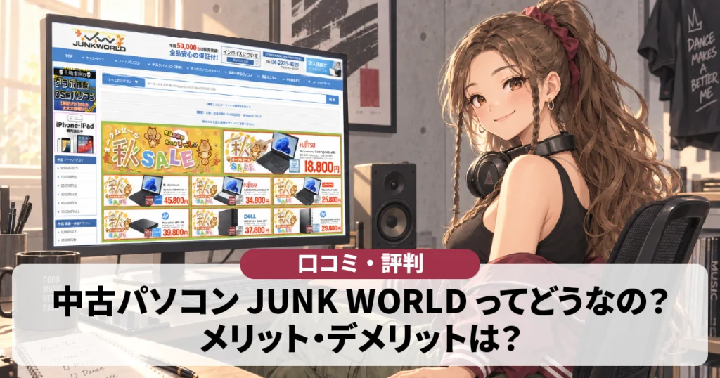 【口コミ・評判】JUNKWORLD(ジャンクワールド)の中古パソコンってどうなの？メリット・デメリットは？