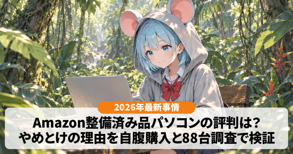 Amazon整備済み品パソコンの評判は？やめとけの理由を自腹購入と88台調査で検証【2026年】