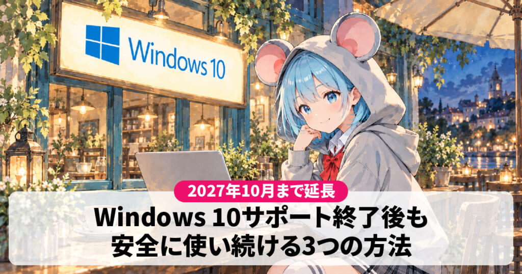 【2027年10月まで延長】Windows 10サポート終了後も安全に使い続ける3つの方法