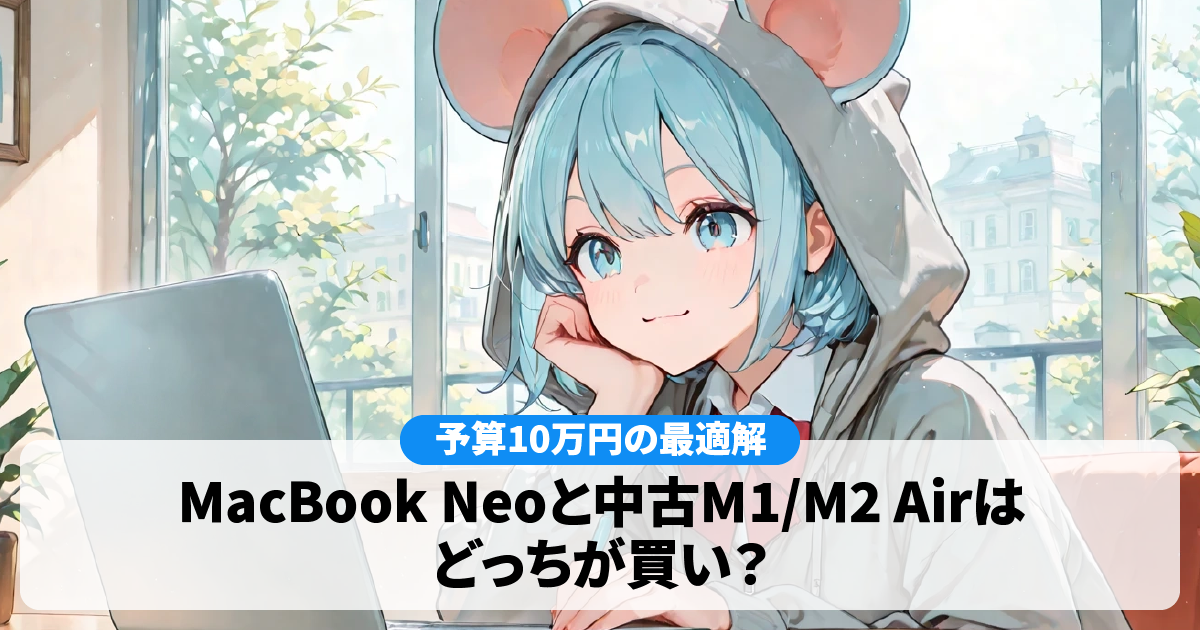 【予算10万円の最適解】MacBook Neoと中古M1/M2 Airはどっちが買い？